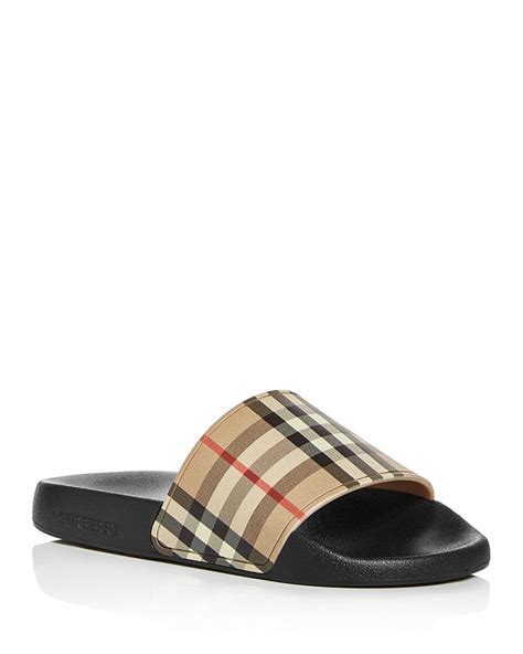 burberry flip flops women|Burberry vintage slides.